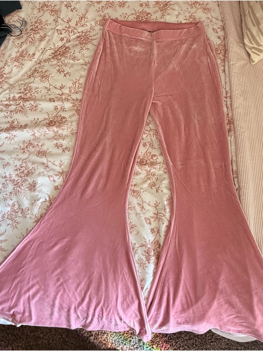 Killstar Pink Velvet Flare Pants